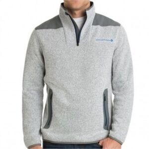 Vineyard Vines Gray Sweater Fleece Quarter Zip Sheep Shirt Sz M